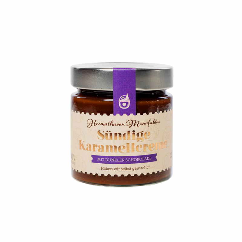 Sündige Karamellcreme mit Schokolade von der Heimathaven Manufaktur