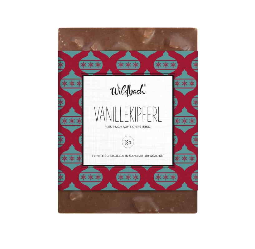 Weihnachtsschokolade Vollmilch Vanillekipferl