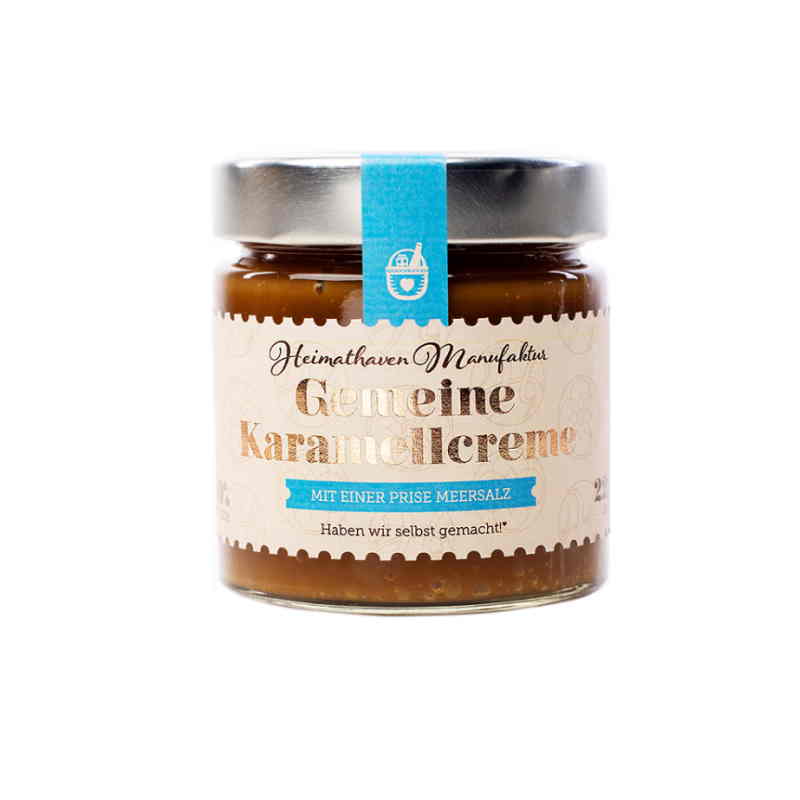 Gemeine Karamellcreme mit Meersalz aus der Heimathaven Manufaktur