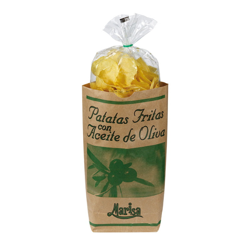Kartoffelchips mit Olivenöl und Meersalz